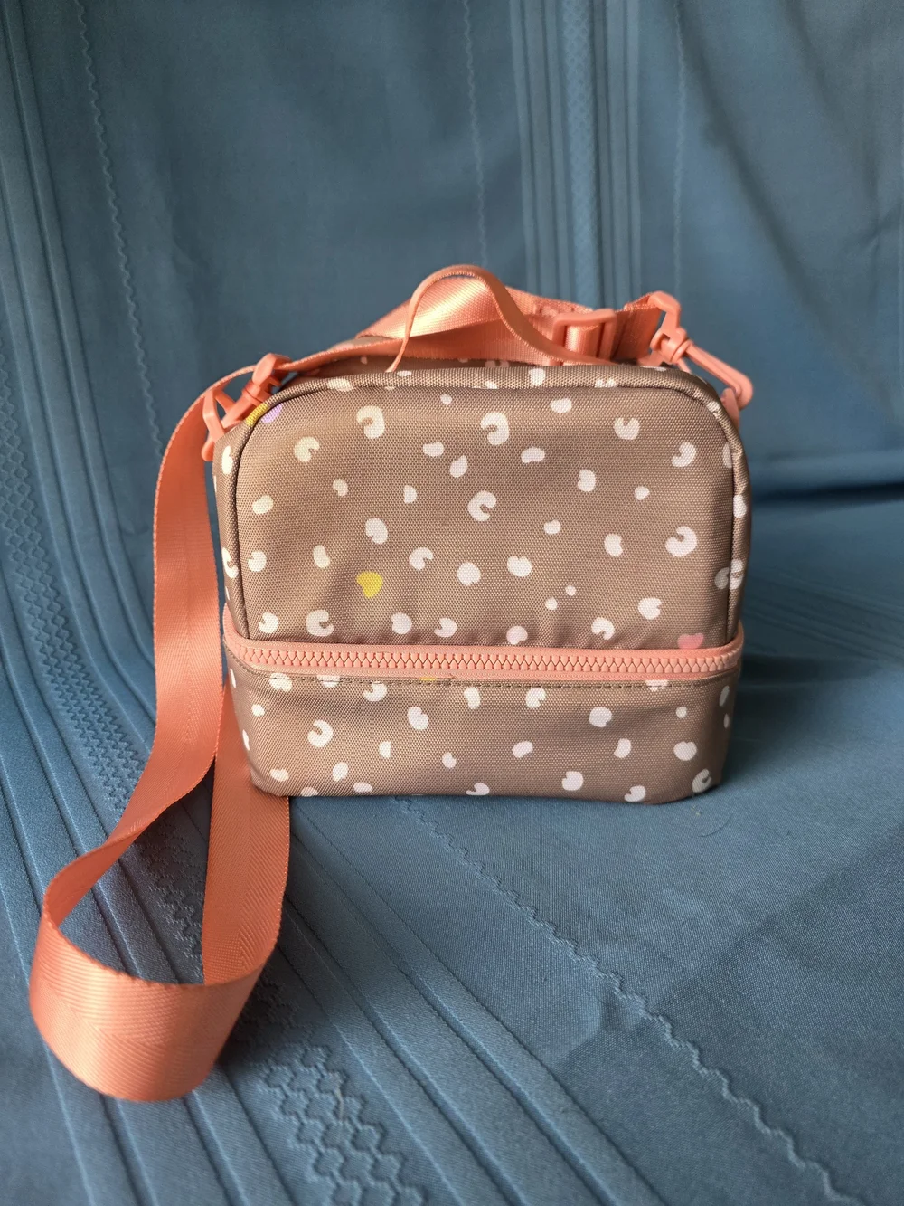 Crate & Kids Cheetah Charm Large Dual Compartment Insulated Lunch Box Crossbody